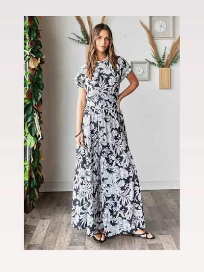 Black Tropical Print Top and Skirt Set — styled showcase — Livostyle