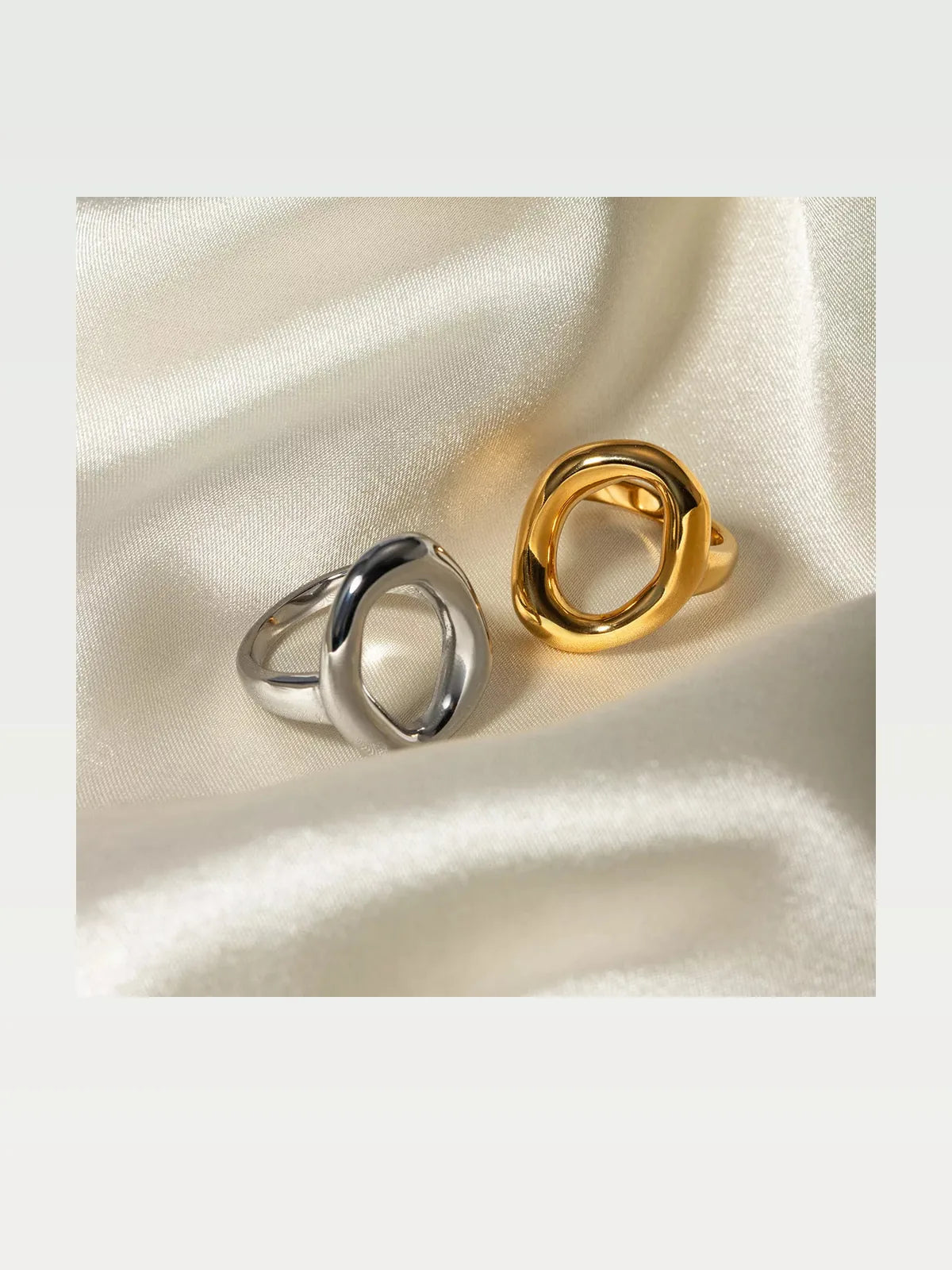 Modern Hollow Oval Ring — styled showcase — Livostyle