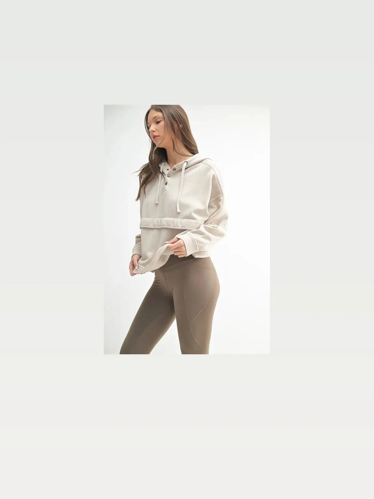Burnout Fleece Snap-Neck Hoodie — styled showcase — Livostyle