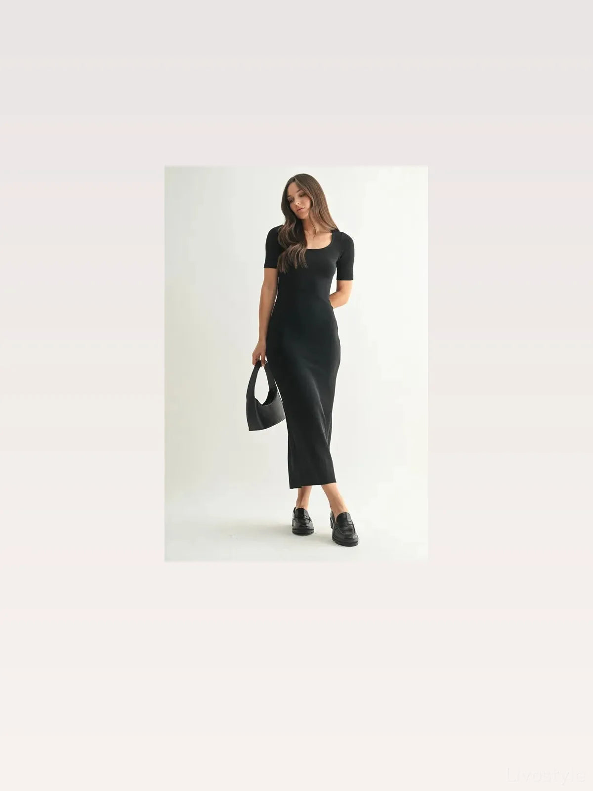 Soft Drape Ribbed Maxi Dress – photo 3
