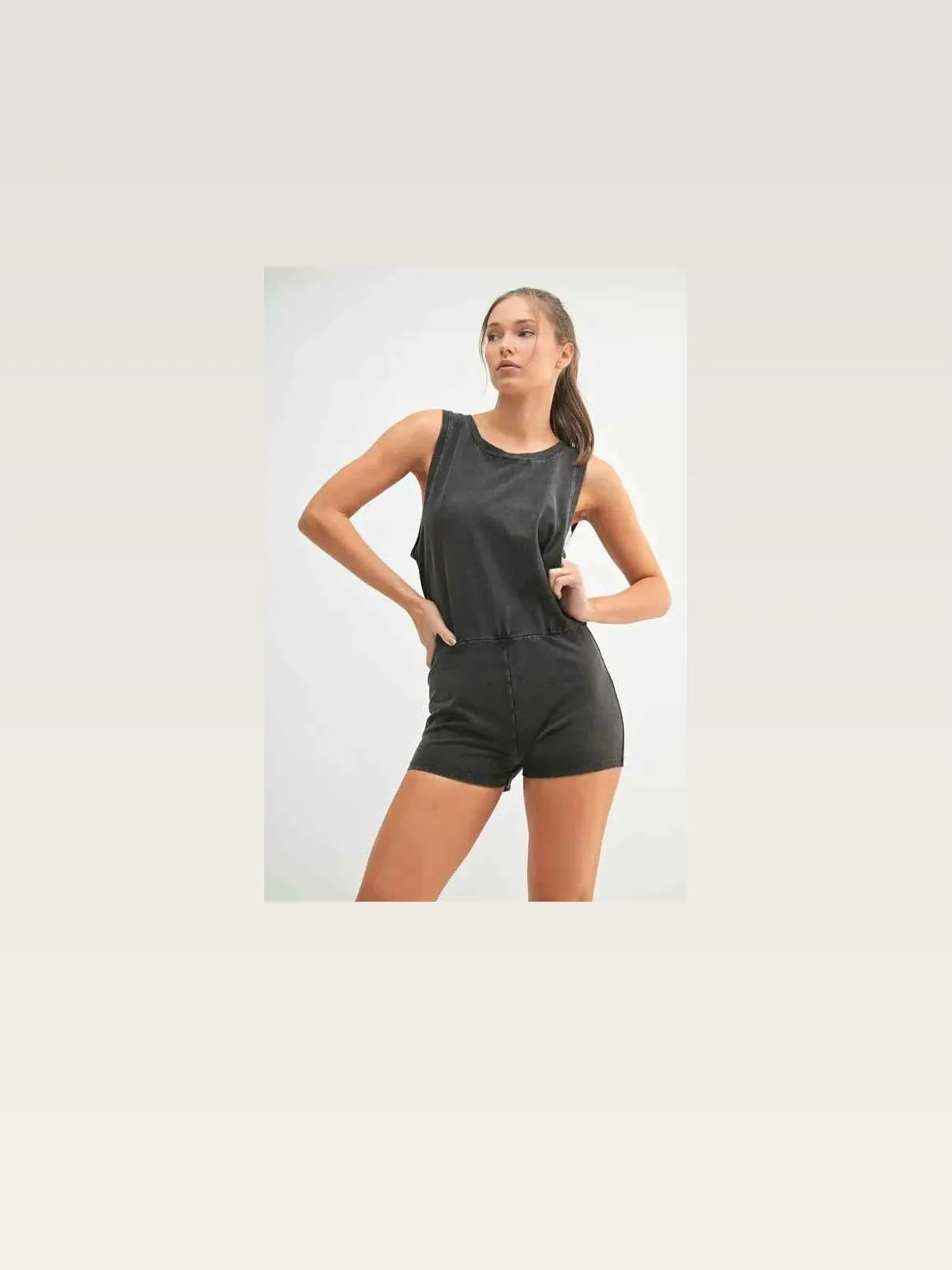 Mineral Wash Vintage Romper — styled showcase — Livostyle