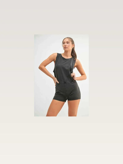 Mineral Wash Vintage Romper — styled showcase — Livostyle