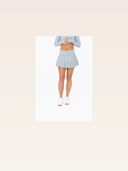 Ribbed Foldover Waist Skort — styled showcase — Livostyle