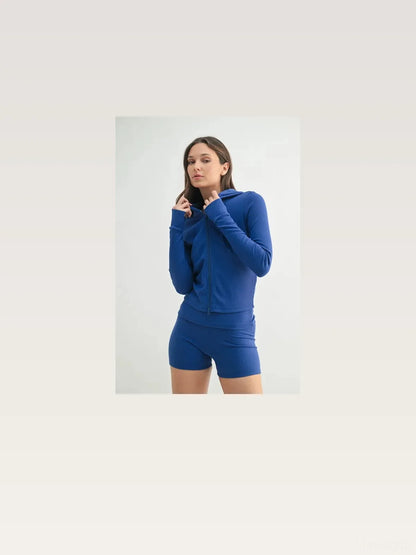 Ribbed Long-Sleeve Pullover Hoodie — styled showcase — Livostyle