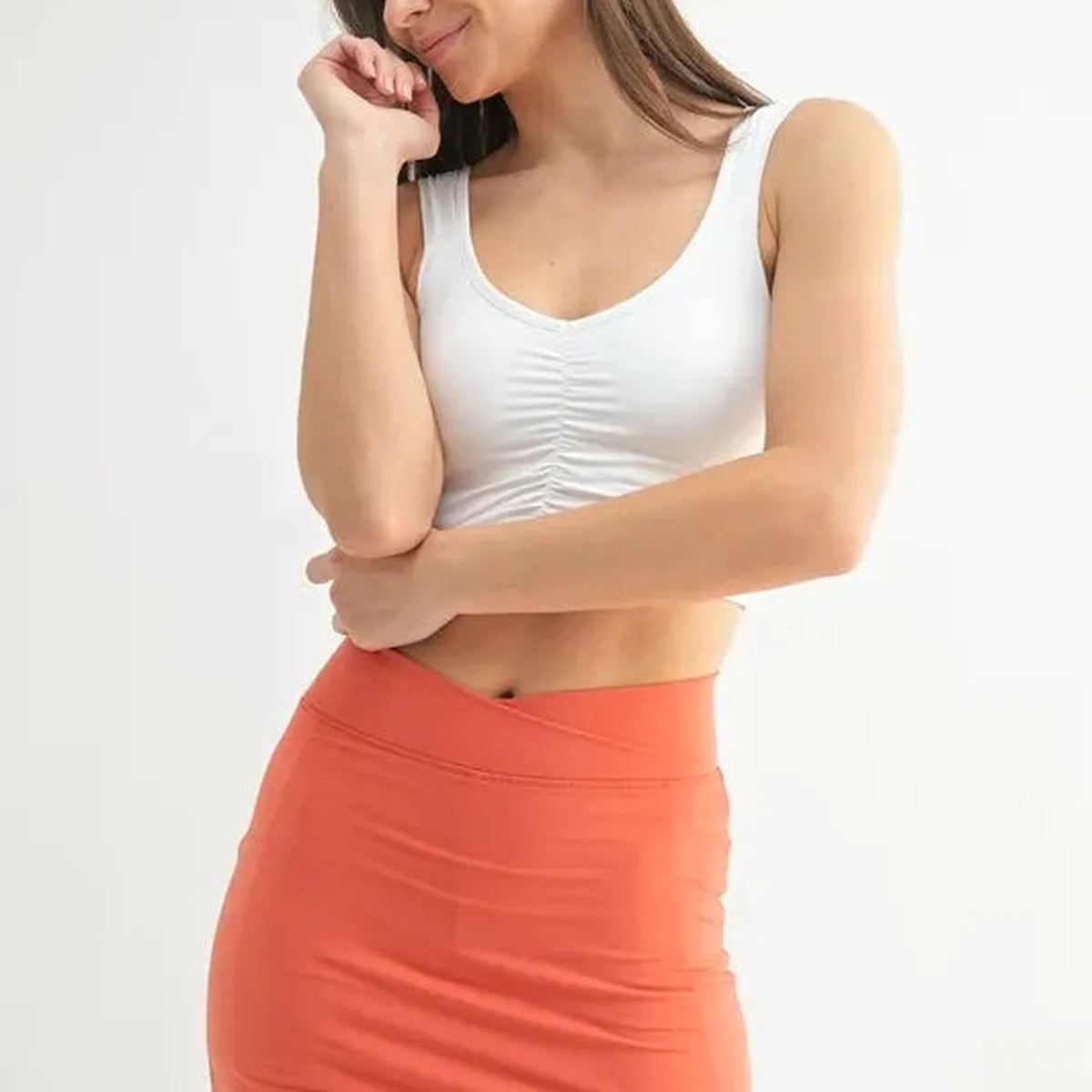 Ruched Front Active Tank — square view — Livostyle