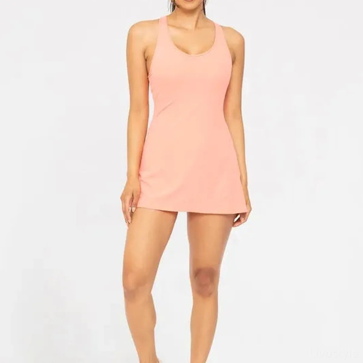 Twist Racerback Fit-and-Flare Dress — square view — Livostyle