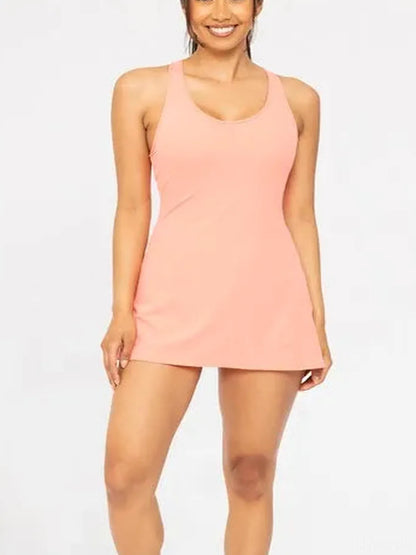 Twist Racerback Fit-and-Flare Dress — detail view — Livostyle