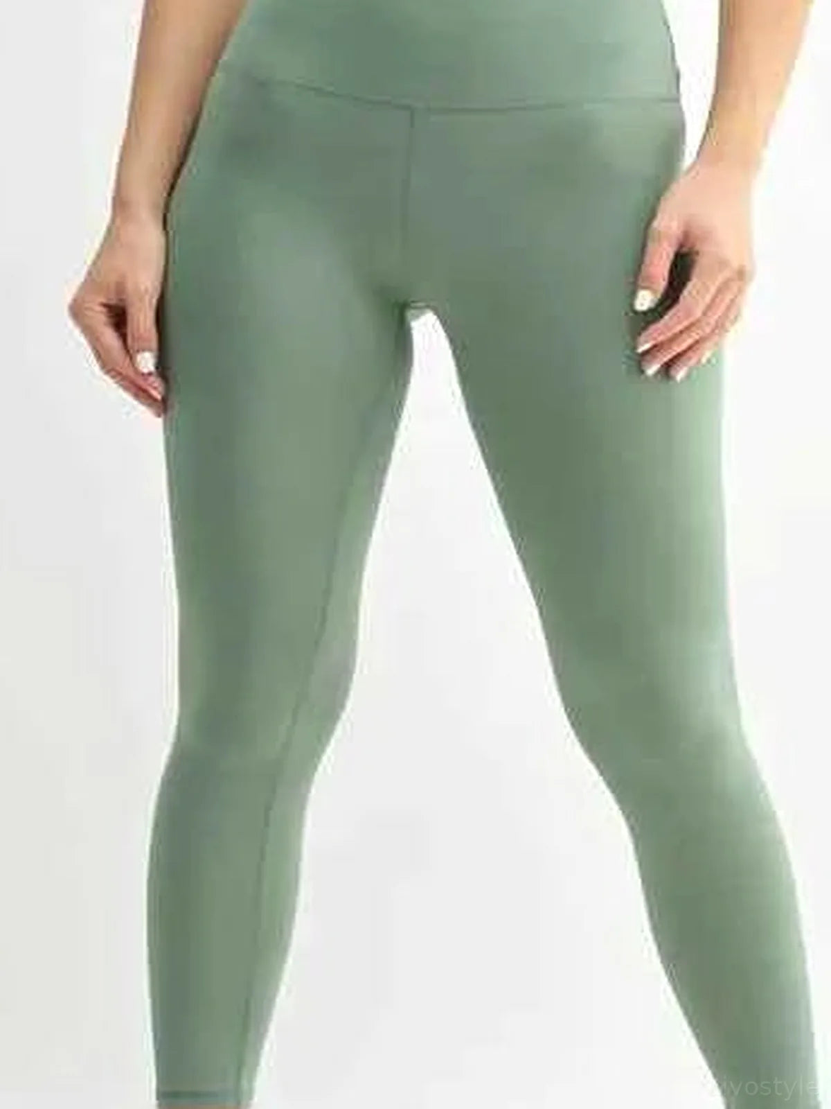 Venice Cloud Light Contour High-Waisted Leggings in MOSS — detail view — Livostyle