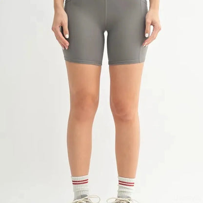Venice Cloud Light Sculpt Biker Shorts in NEW PEWTER — square view — Livostyle