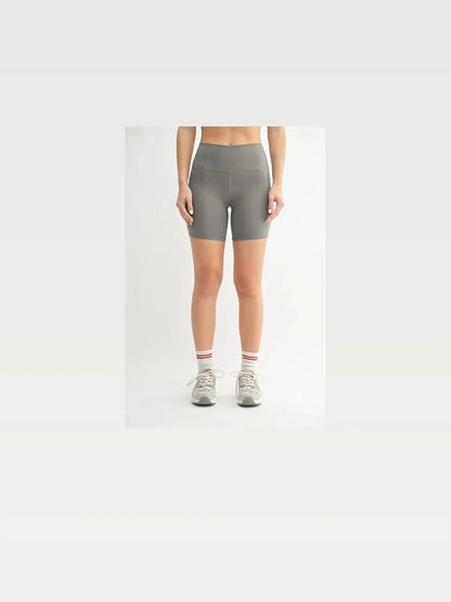 Venice Cloud Light Sculpt Biker Shorts in NEW PEWTER — styled showcase — Livostyle