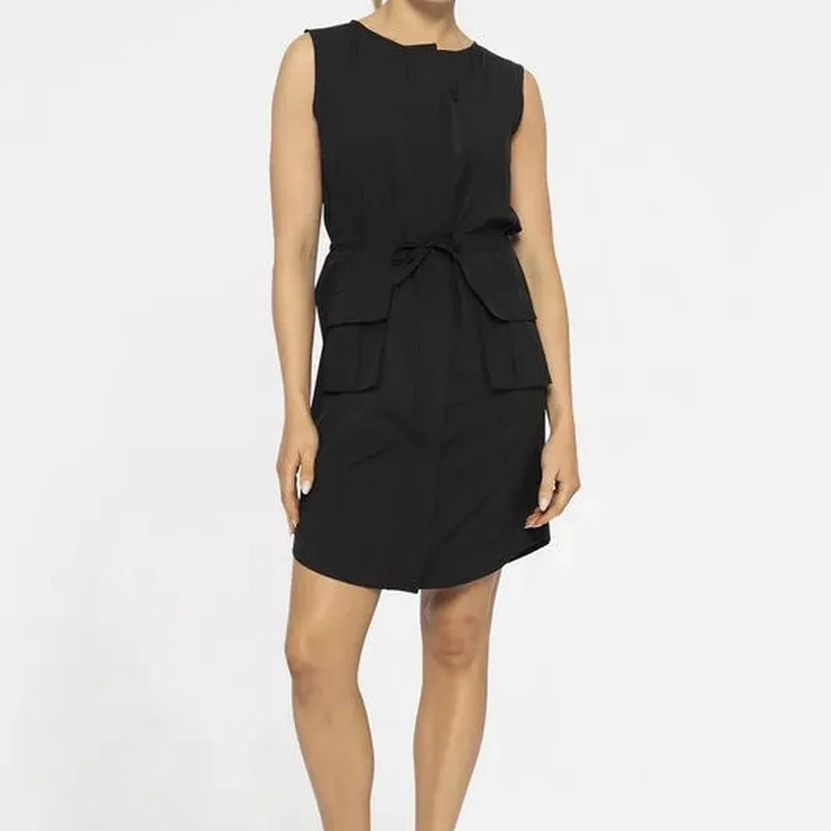 Versatile Drawstring Waist Tank Dress — square view — Livostyle