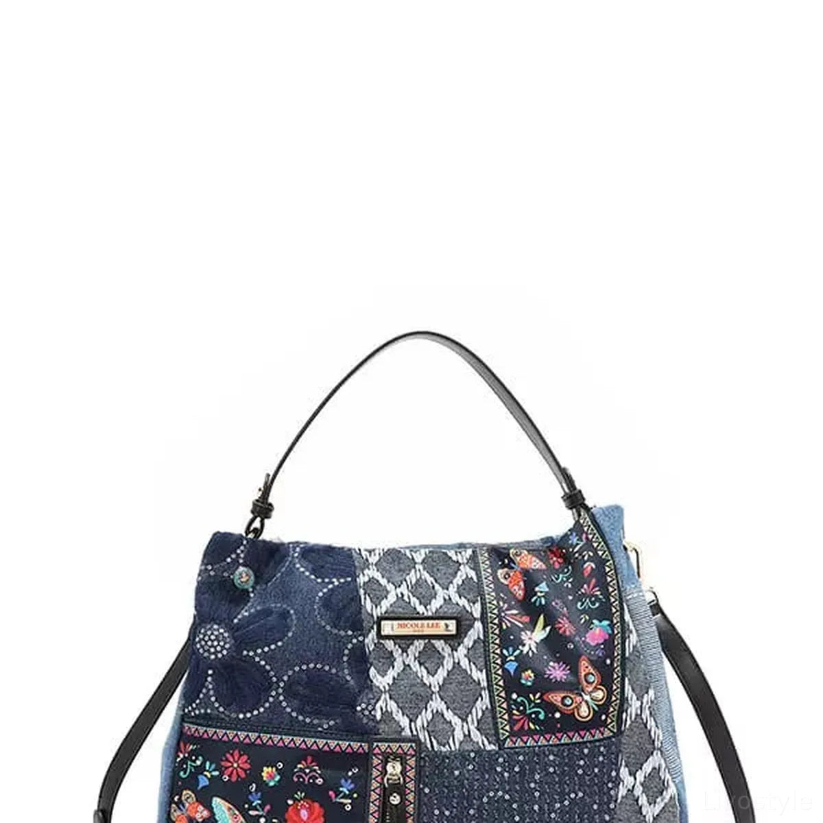 Bosque De Amor Denim Hobo Bag — square view — Livostyle