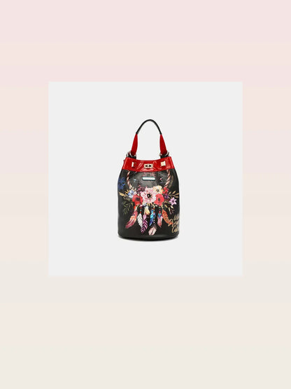 Flower Pattern Adjustable Strap Backpack Bag — styled showcase — Livostyle