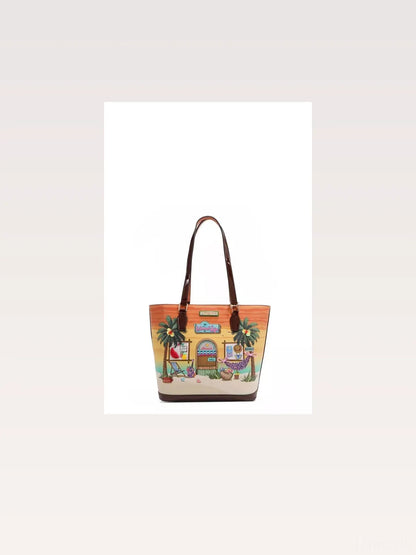 Tropical Beach House Print Shopper Bag — styled showcase — Livostyle