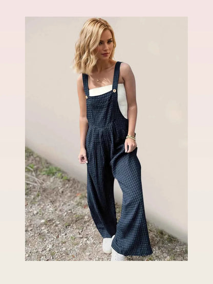 Oh Plaid Wide Leg Overalls with Pockets — styled showcase — Livostyle