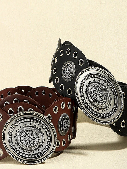 Oval PU Belt — detail view — Livostyle