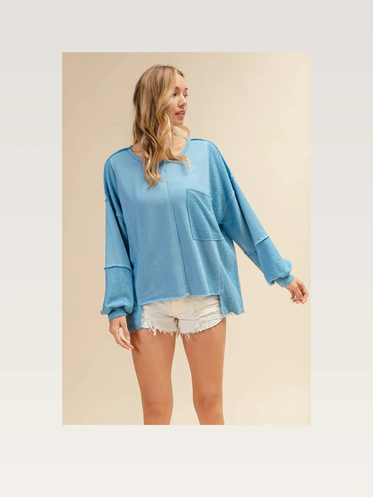 Cozy Oversized Sweatshirt with Front Pocket — styled showcase — Livostyle