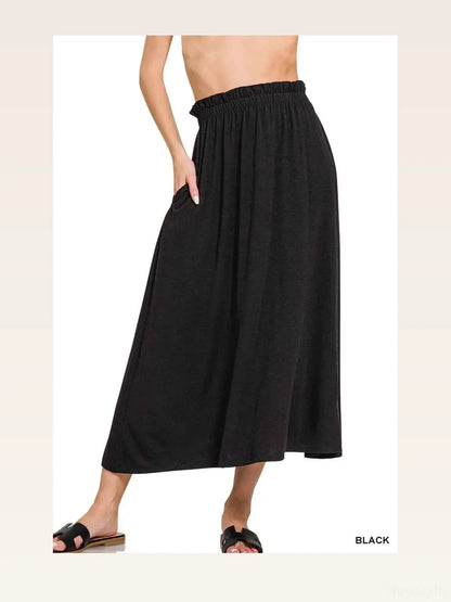 Paperbag Waist Midi Skirt With Pockets — styled showcase — Livostyle