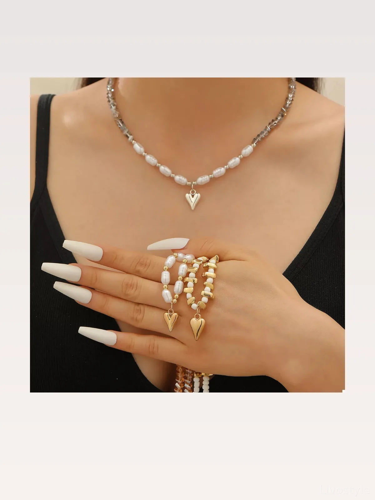Pearl & Heart Pendant Necklace — styled showcase — Livostyle