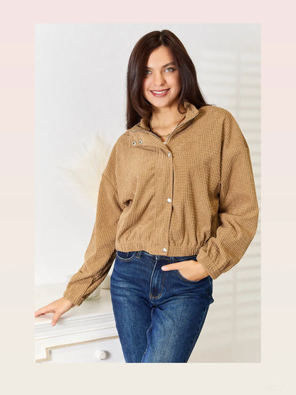 Long Sleeve Dropped Shoulder Jacket — styled showcase — Livostyle