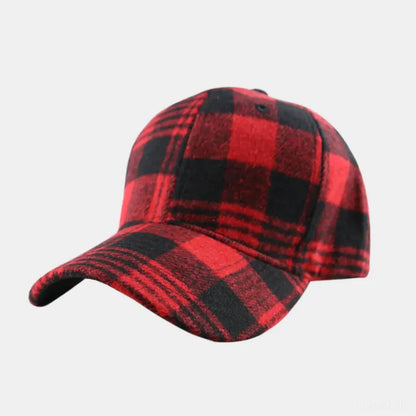 Plaid Adjustable Cotton Baseball Cap — square view — Livostyle