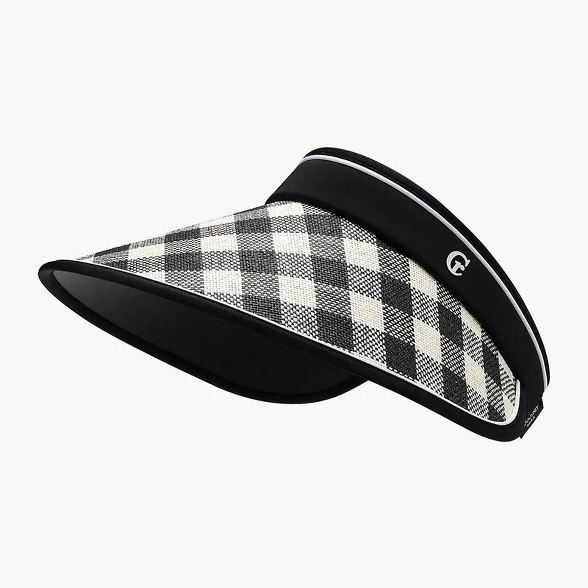 Plaid Natural Grass Adjustable Sun Hat — square view — Livostyle