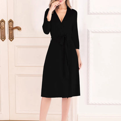 Plunge Tie Front Night Dress — square view — Livostyle