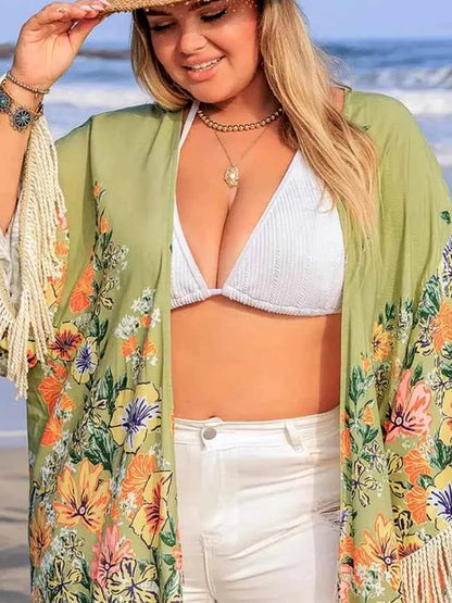 Fringe Open Front Cover-Up — detail view — Livostyle