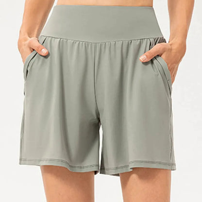 Pocketed Elastic Waist Active Shorts — square view — Livostyle