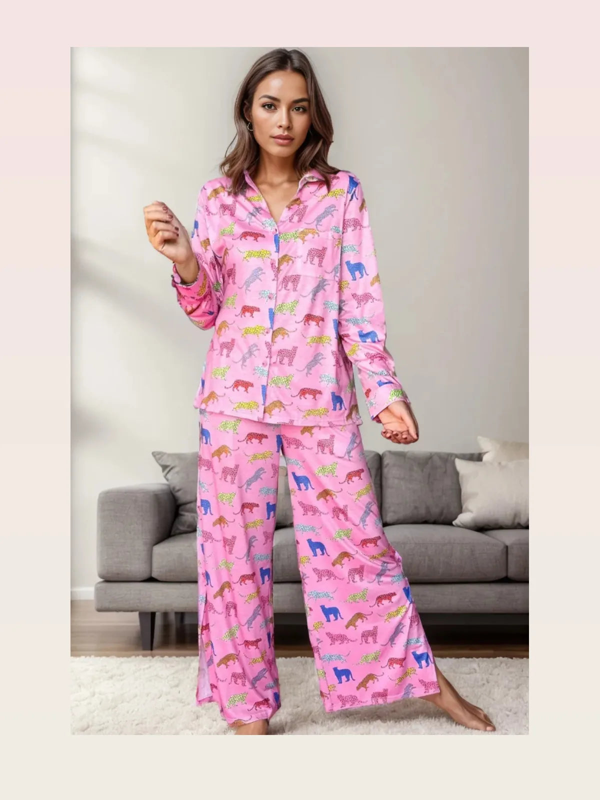 Pocketed Printed Top and Pants Lounge Set — styled showcase — Livostyle