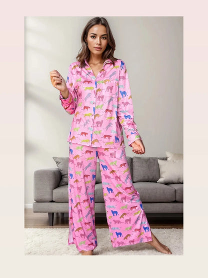 Pocketed Printed Top and Pants Lounge Set — styled showcase — Livostyle