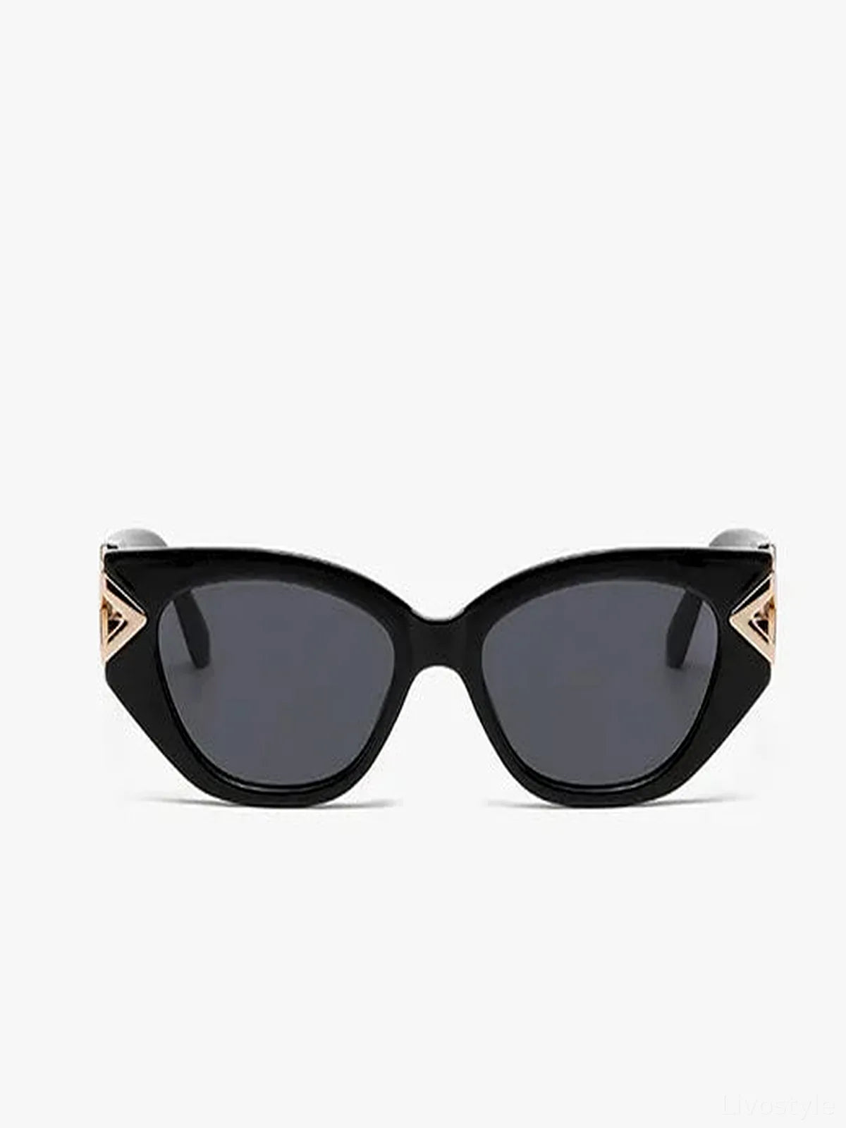 Multicolor Gold Accent UV Protection Cat-Eye Sunglasses — detail view — Livostyle