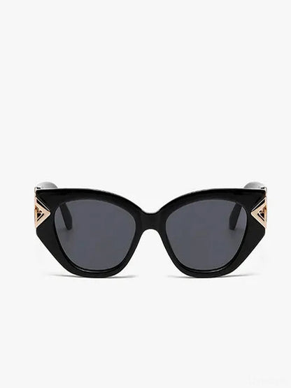 Multicolor Gold Accent UV Protection Cat-Eye Sunglasses — detail view — Livostyle