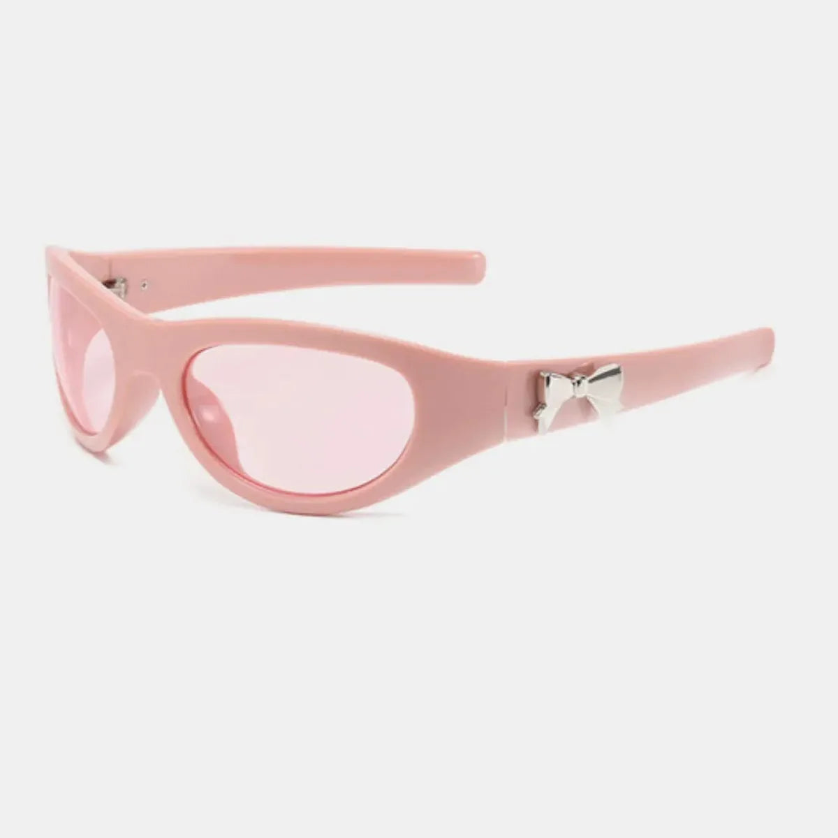 Polycarbonate Frame Cat-Eye Sunglasses in Pink Bow Accent — square view — Livostyle