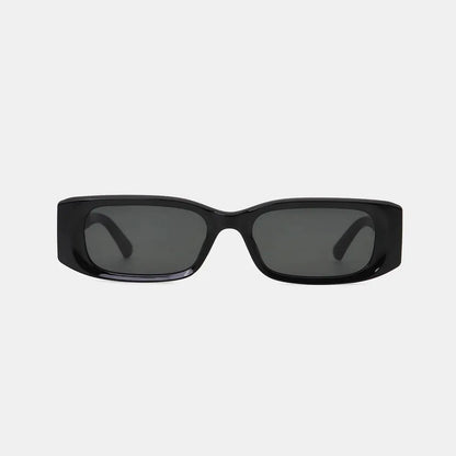 Polycarbonate Frame Rectangle Sunglasses in Black — square view — Livostyle