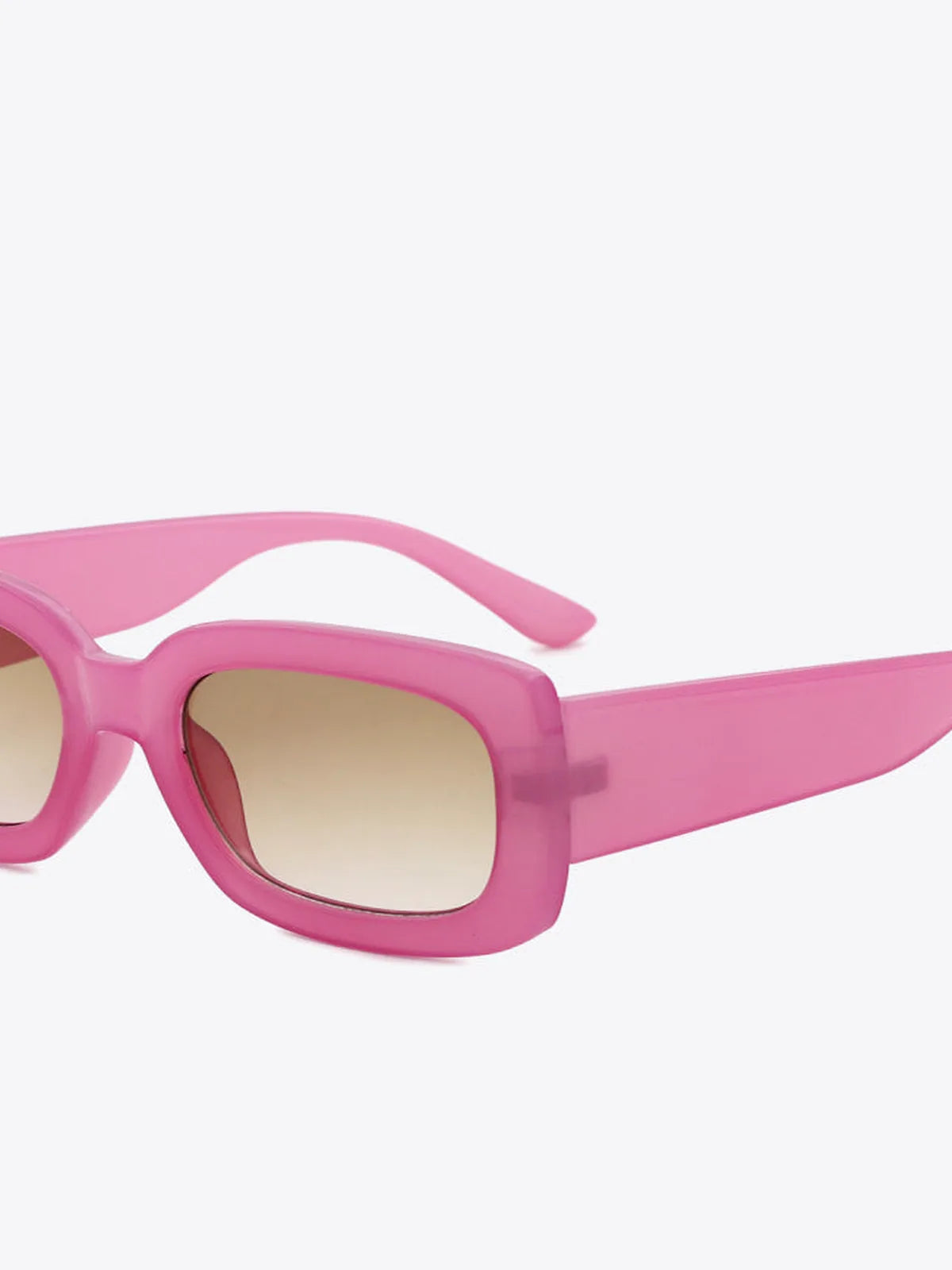 Polycarbonate Frame Rectangle Sunglasses in Pink Gradient — detail view — Livostyle