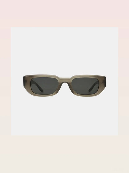 Polycarbonate Frame Rectangle Sunglasses in Grey — styled showcase — Livostyle