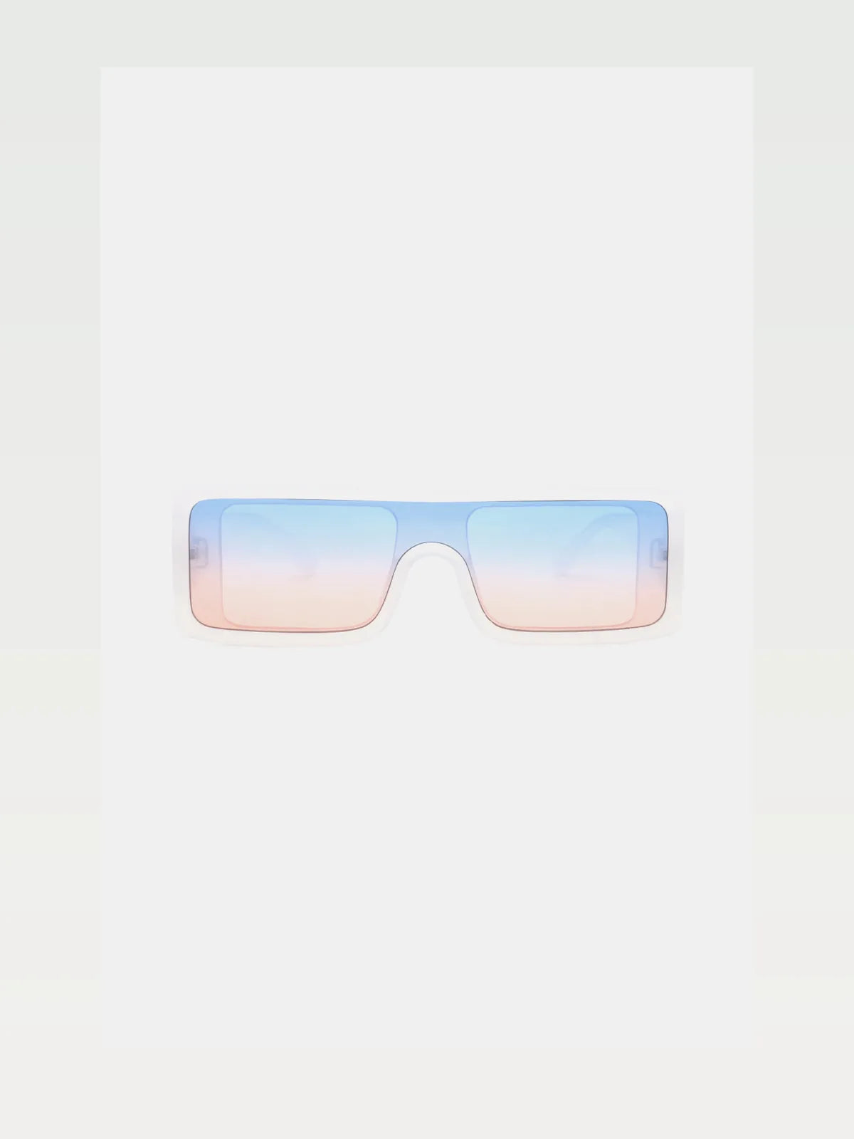 Polycarbonate Frame Rectangle Sunglasses in White Ombre — styled showcase — Livostyle