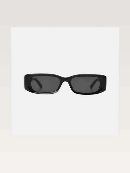 Polycarbonate Frame Rectangle Sunglasses in Black — styled showcase — Livostyle