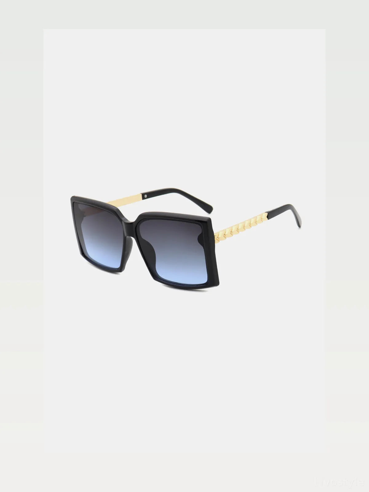 Polycarbonate Frame Square Sunglasses in Black with Gold — styled showcase — Livostyle