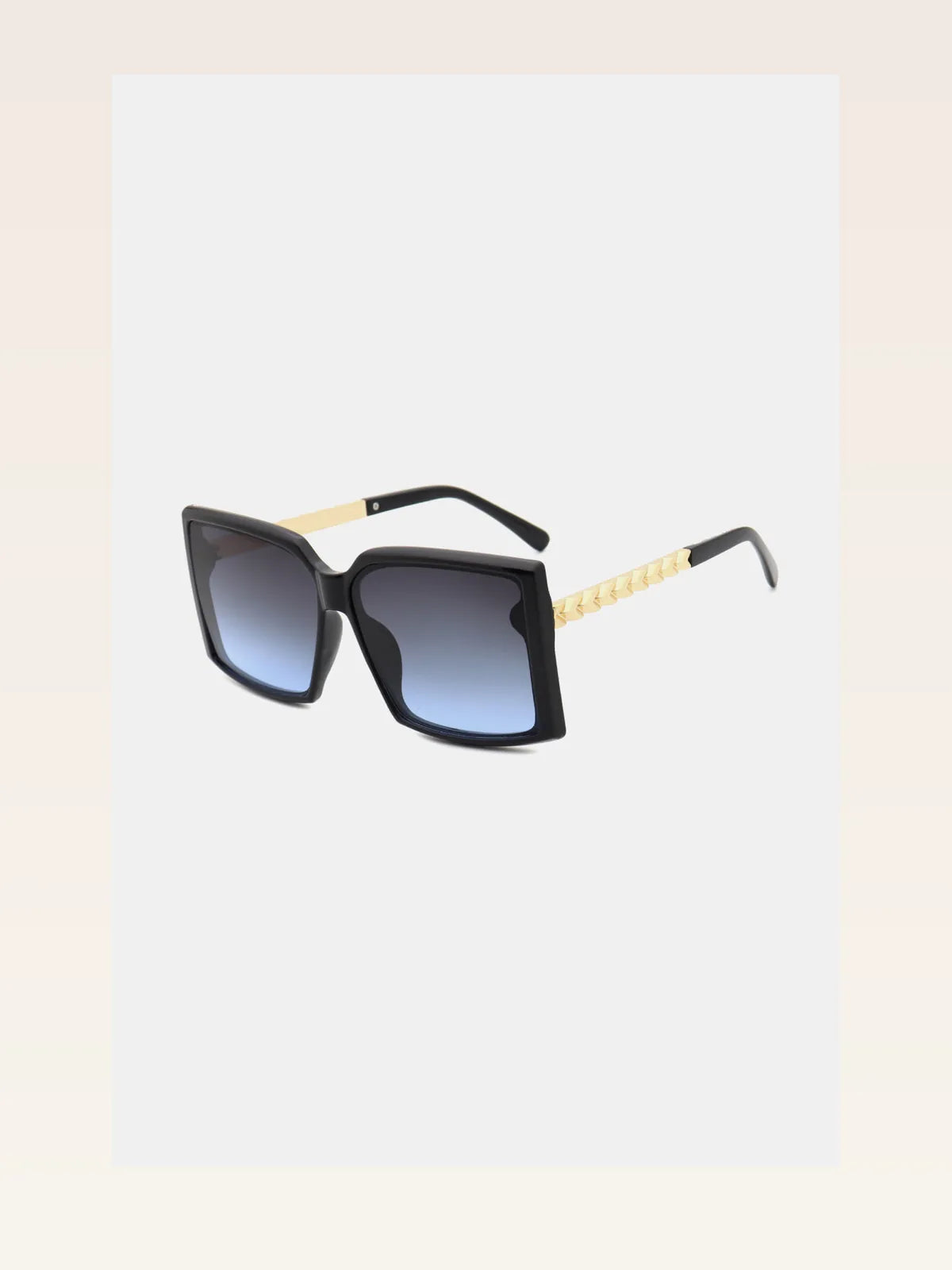 Polycarbonate Frame Square Sunglasses in Black with Gold — styled showcase — Livostyle