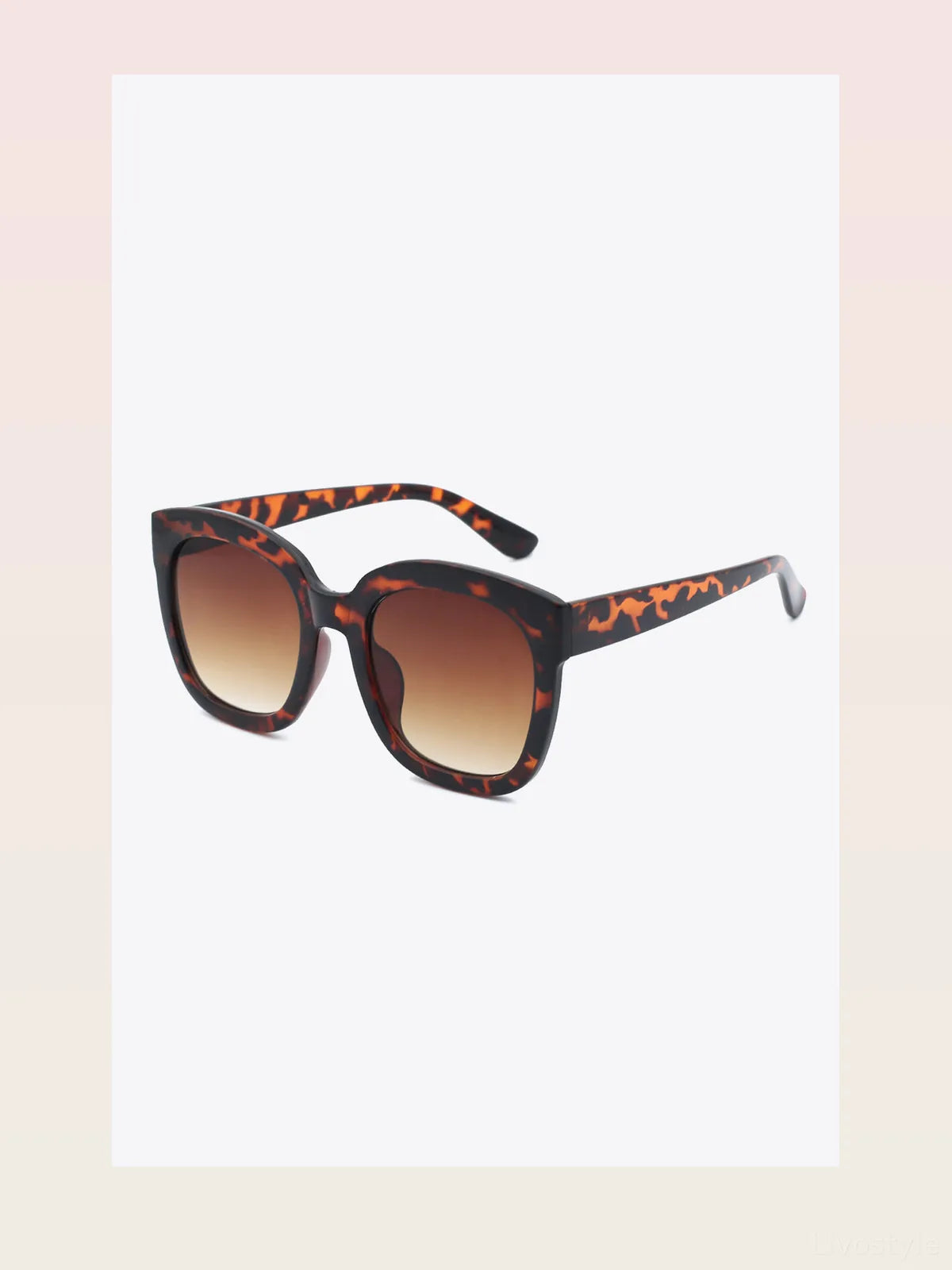 Polycarbonate Frame Square Sunglasses in Tortoiseshell Brown — styled showcase — Livostyle