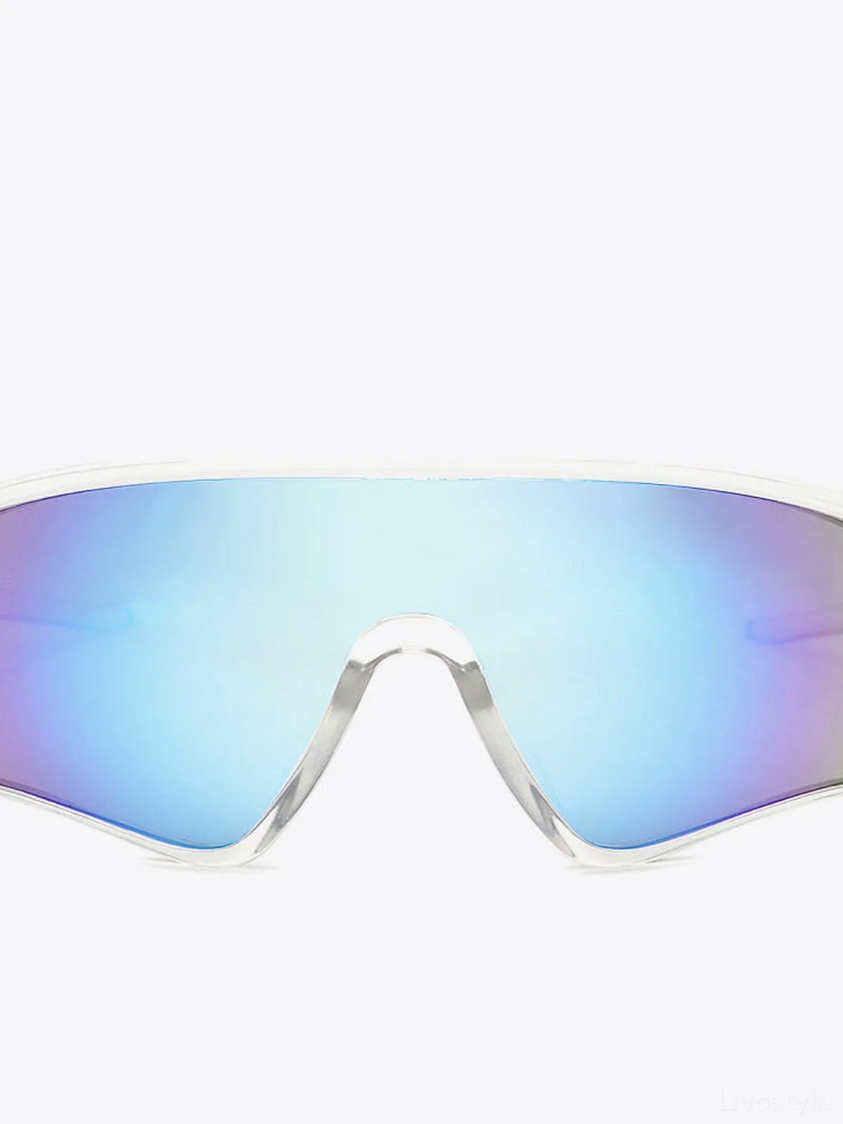 Polycarbonate Shield Sunglasses — detail view — Livostyle