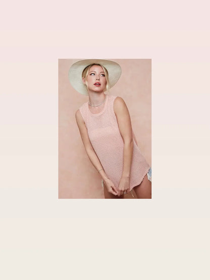 Stylish Popcorn Waffle-Knit Top with Open Back & Tied Ribbon — styled showcase — Livostyle