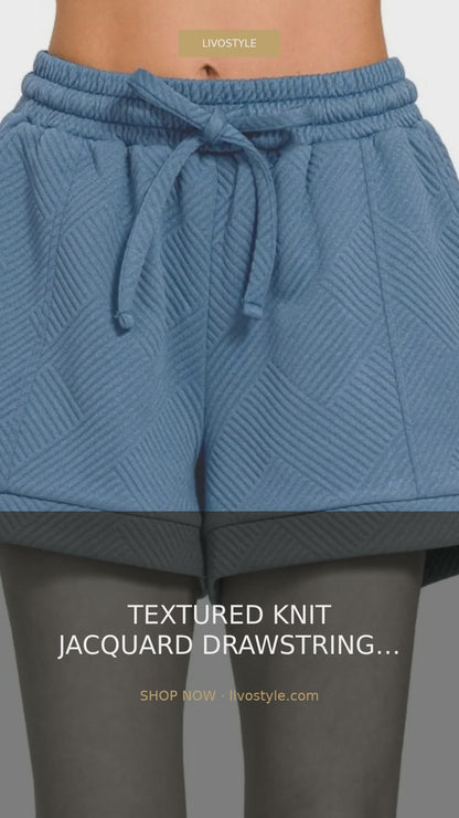 Textured Knit Jacquard Drawstring Shorts – video