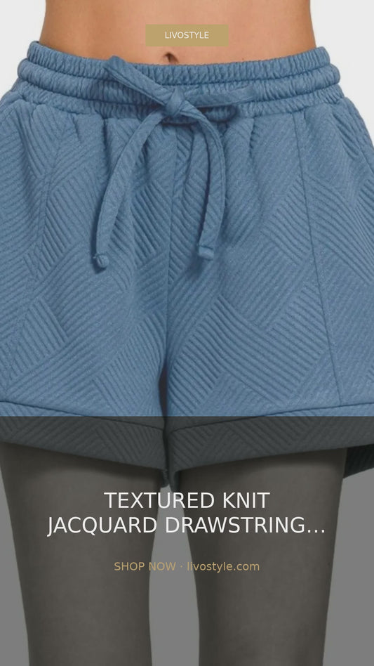 Textured Knit Jacquard Drawstring Shorts – video