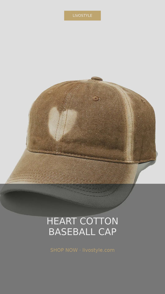 Heart Detail Cotton Distressed Baseball Cap – video