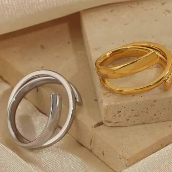 Titanium Steel Layered Wrap Spiral Ring – video