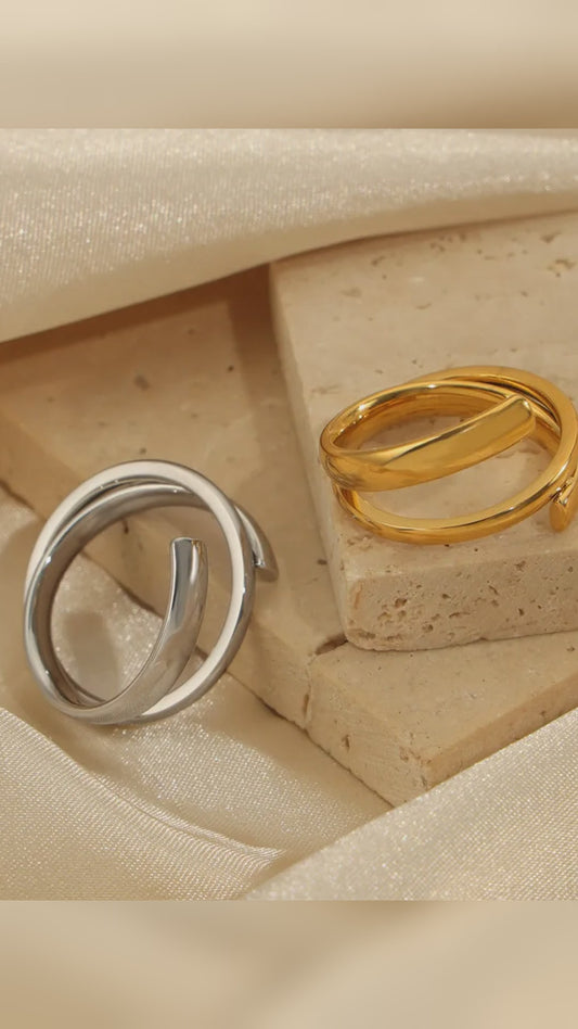 Titanium Steel Layered Wrap Spiral Ring – video
