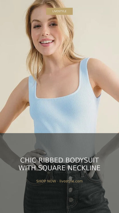Ribbed Bodysuit with Square Neckline – video